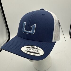 Huk Performance Hat Blue Mesh Filled Barb Trucker Snapback Yupoong Fishing Cap